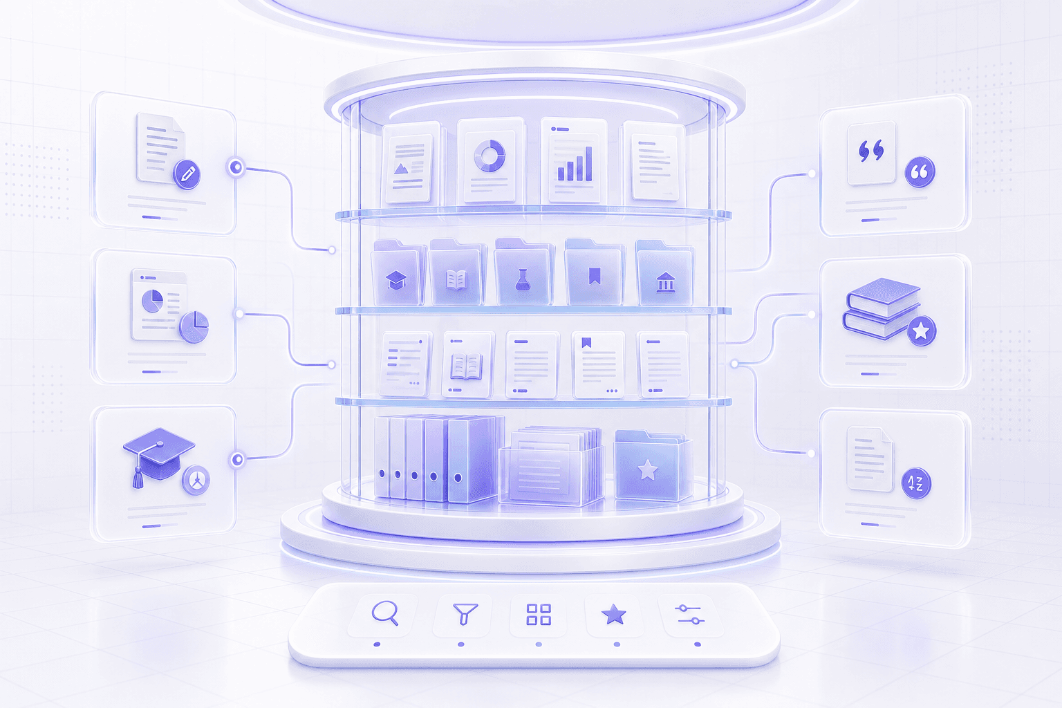 Light futuristic citation and academic template library.